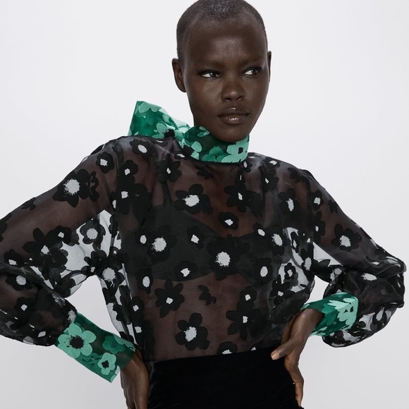 Zara Tops - NWT ZARA BOW TIE POLKA DOT BLOUSE SIZE S